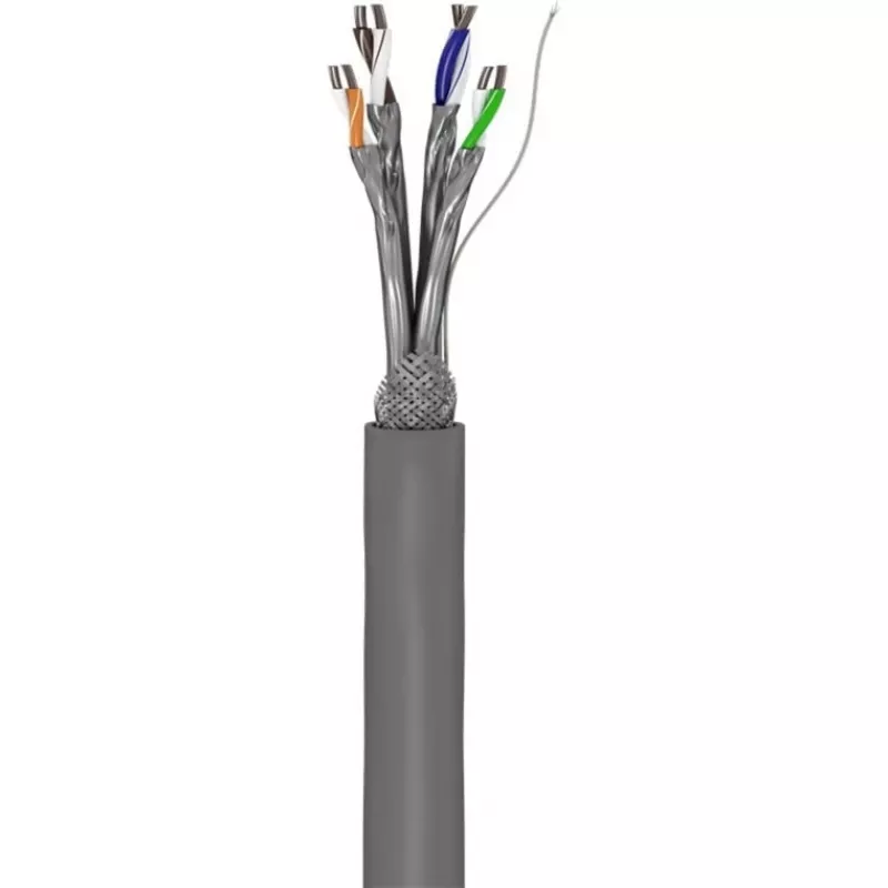 Wentronic Goobay CAT 6 netwerkkabel, S/FTP (PiMF), grijs, 305 m – CCA koper mix, AWG 23/1 (solid), PVC (95696)