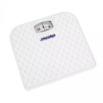 Mechanische weegschaal Mesko MS 8160 – maximale draagkracht 130 kg, nauwkeurigheid 1000 g, wit