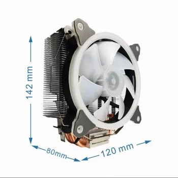Luchtkoeler Gembird CPU-HURACAN-ARGB-X130 12 cm zwart wit