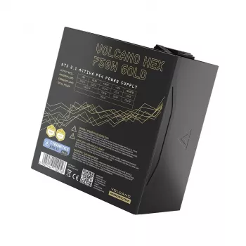 Voeding MODECOM VOLCANO HEX GOLD 750W, 80 PLUS Gold, ATX 3.1, modulair, 14 cm ventilator