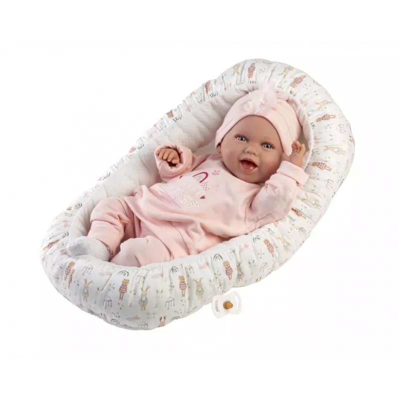 Babypop Llorens Mimi Baby 42 cm — realistisch gezicht, lacht, zachte lichaam