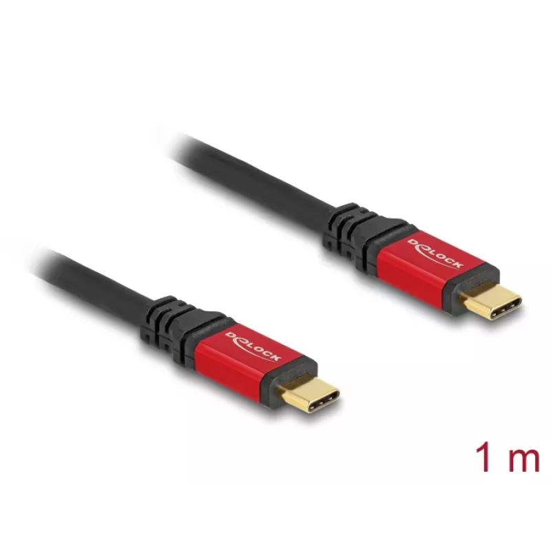 DeLOCK USB-kabel USB Type-C stekker naar stekker 10 Gbps PD 3.0 100 W 1 m rood metaal