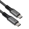 Akyga AK-USB-34 USB-C-naar-USB-C-Thunderbolt-3-kabel, 40 Gbit/s, 100 W, 1,5 m, zwart