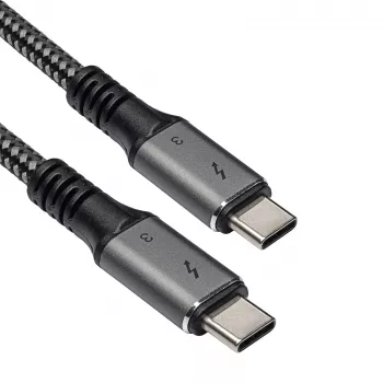 Akyga AK-USB-34 USB-C-naar-USB-C-Thunderbolt-3-kabel, 40 Gbit/s, 100 W, 1,5 m, zwart