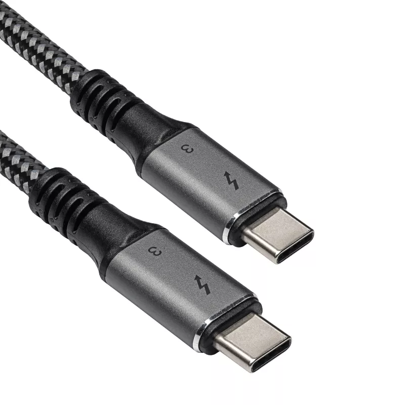 Akyga AK-USB-34 USB-C-naar-USB-C-Thunderbolt-3-kabel, 40 Gbit/s, 100 W, 1,5 m, zwart