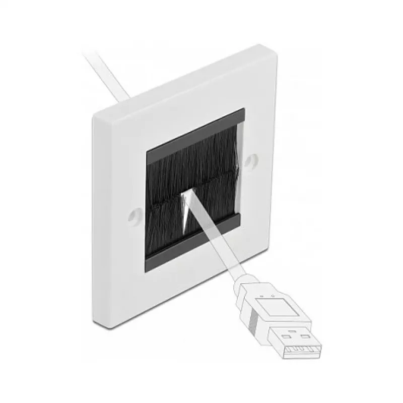 Wandplaat DeLOCK 66491 wit