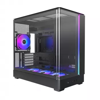 Pc-behuizing Montech KING 15 PRO zwart — midi-tower voor micro ATX / Mini-ITX