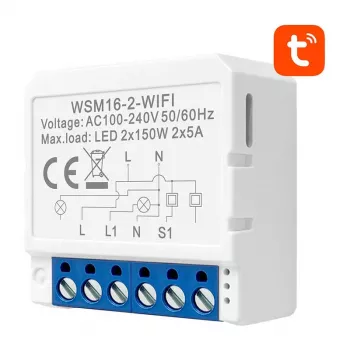 Slimme schakelaarmodule Avatto WSM16-W2 wlan-afstandsbediening, eenkanaals relais voor huisautomatisering