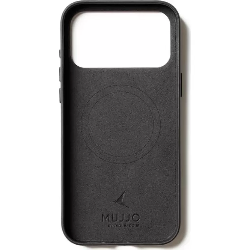 Mujjo Full Leather Case hoes voor iPhone 17 Pro Max zwart