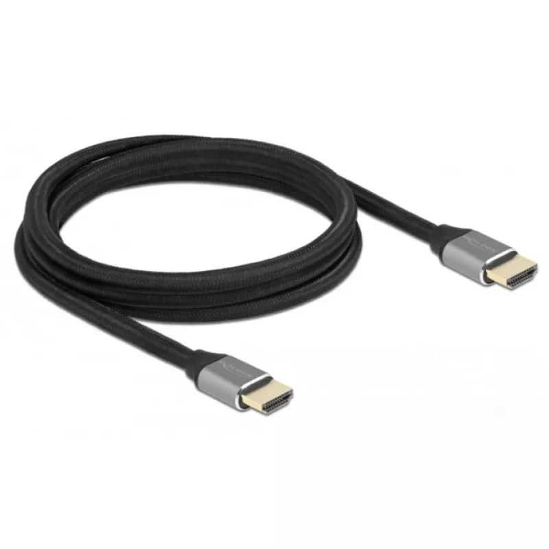 Delock Ultra High Speed HDMI-kabel 48 Gbps 8K 60 Hz grijs 2 m gecertificeerd