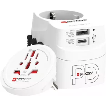 Skross wereldadapter PRO Light USB AC30PD (61663)