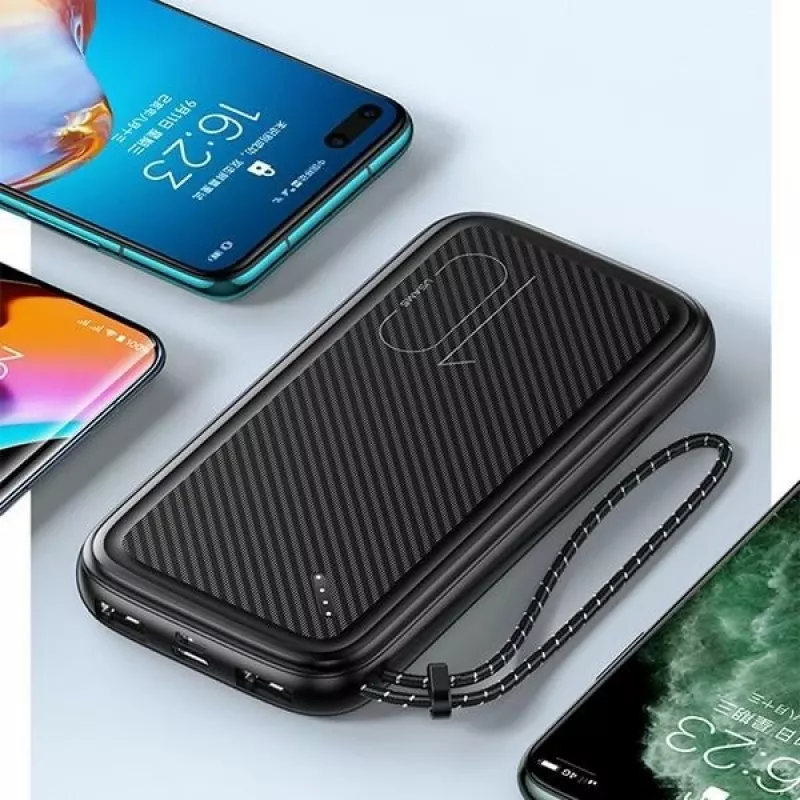 Draagbare powerbank USAMS PB56 10000 mAh 2x USB / USB-C / MicroUSB snelladen