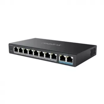 Netwerk-PoE-switch Reolink RLA-PS1 — 8-poorts PoE, 150W totaalbudget, IEEE 802.3af/at, 2x Gigabit-uplink