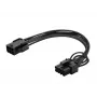 Savio AK-49 PCIe voedingskabel 6-pins naar 8-pins (6+2), 0,15 m, zwart
