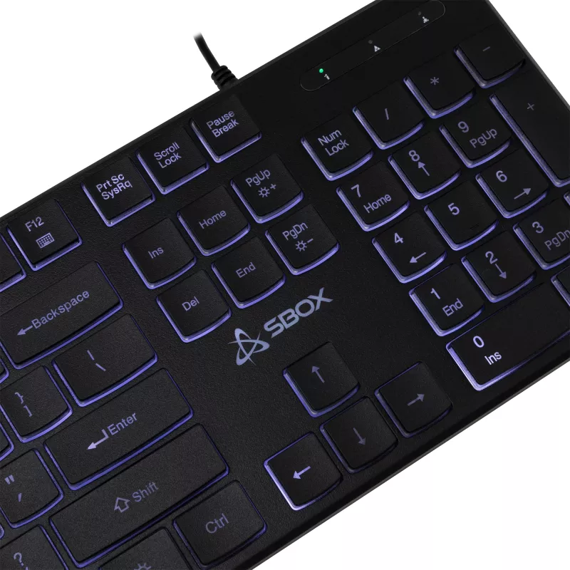 Bekabeld USB-toetsenbord SBOX K-22 US zwart — US-layout, zwart, bekabelde USB-verbinding