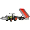 Speelgoedtractor Bruder Claas Nectis 267 F met kiepaanhanger