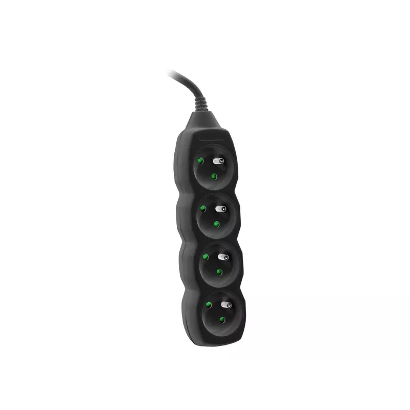 Tracer PowerCord verlengsnoer, 4 stopcontacten, 3 m, zwart