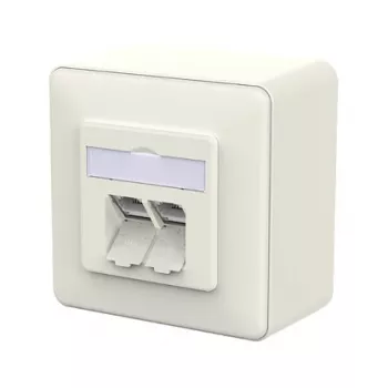 METZ CONNECT aansluitdoos E-DAT C6A LSA++ 2-voudig AP zuiverwit