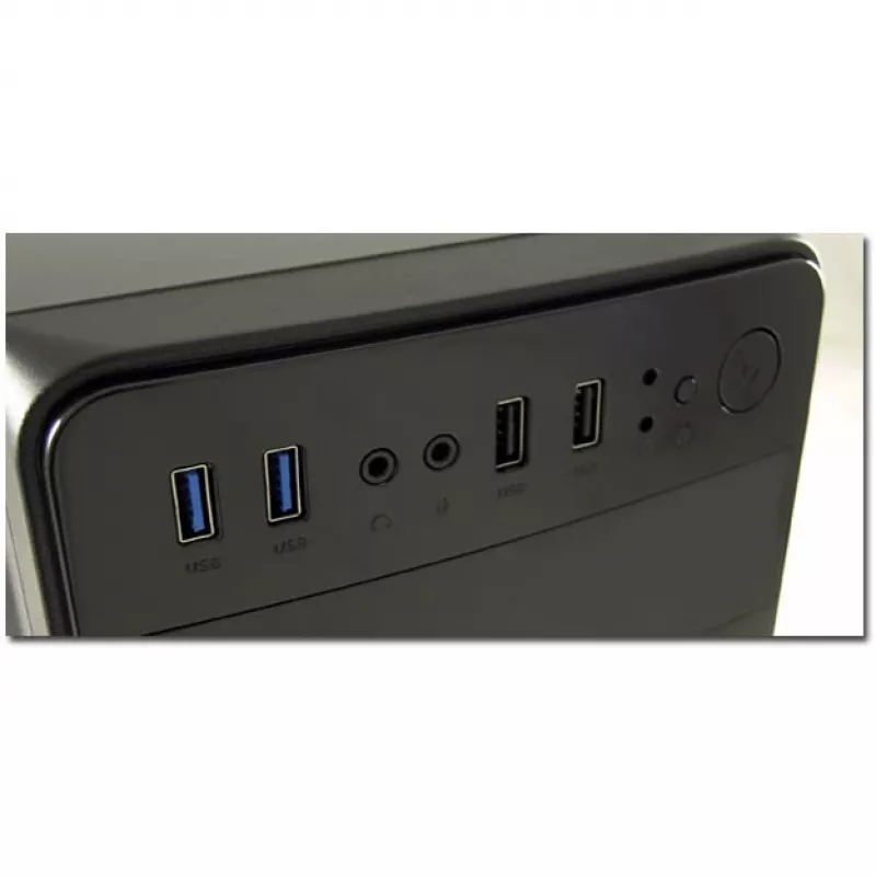 LC Power 2015MB - tower - micro ATX - zonder voeding - zwart - USB/audio (LC-2015MB-ON)