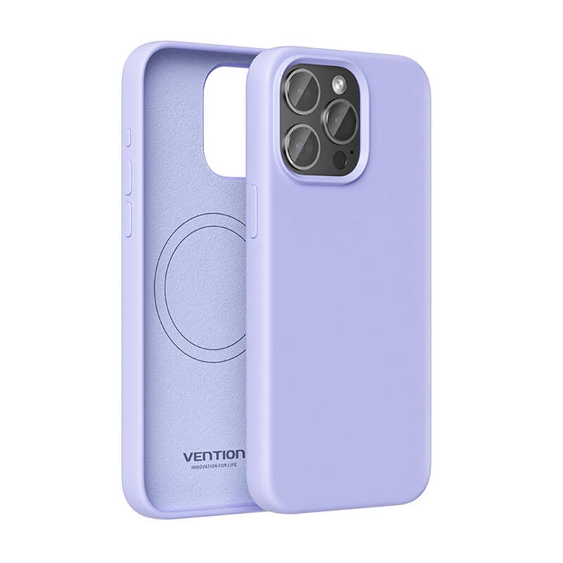 Telefoonhoesje Vention Silicone Case KUFV0-40 voor iPhone 15 Pro Max, paars, siliconen soft-touch slanke pasvorm