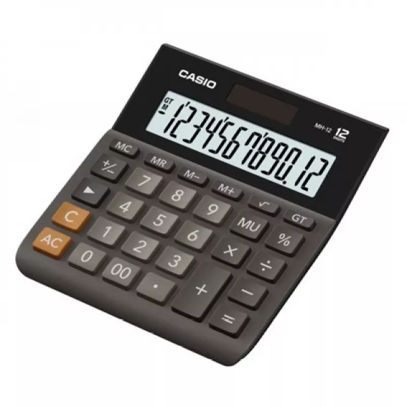 Casio MH-12BK-S 12-cijferige zwarte bureaurekenmachine