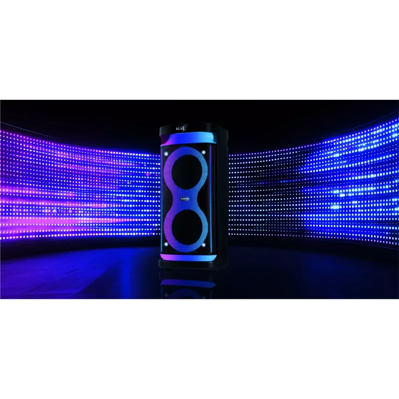 Draagbare luidspreker MANTA SPK0601B100, 100 W, Bluetooth, karaoke, draadloze microfoon, accu, equalizer, discolicht