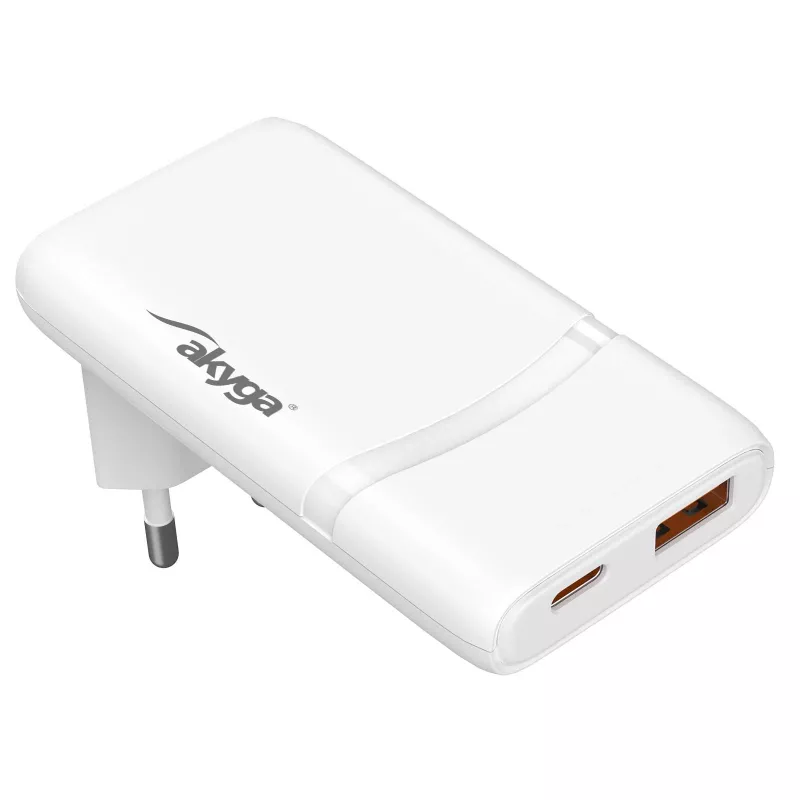 Akyga AK-CH-31 platte GaN-USB-oplader 65 W, USB-C PD + USB-A, wit