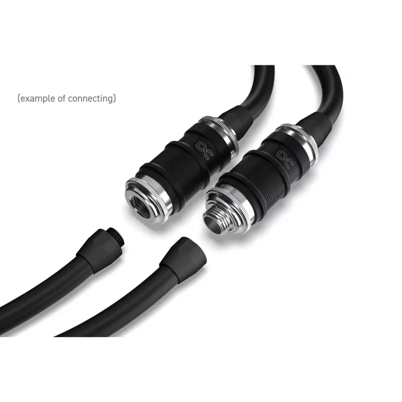 Snelkoppeling Alphacool ES BLH1A Push-in Female AG chroom zwart mat