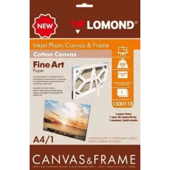 Lomond Fine Art canvas ultra bright 340 g/m² A4 1 vel – professioneel inkjet-canvas