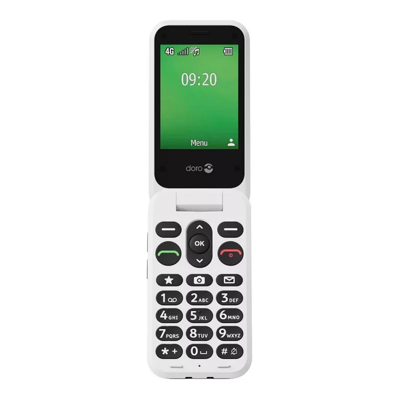Feature-Phone Doro Leva E22 Klaptelefoon, 2,8 inch (7,11 cm) display, Single SIM, 0,3 MP camera, 1150 mAh, 127,8 g, rood/wit