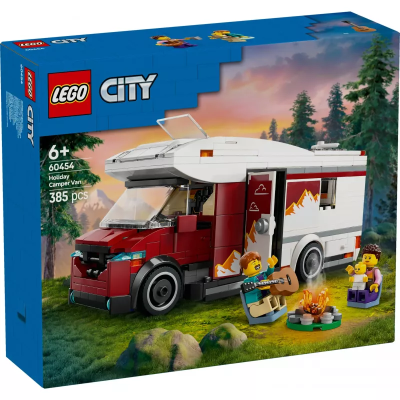 Constructiespeelgoed LEGO City avontuurcamper 60454, 385 onderdelen, hoogte 80 mm, voor kinderen vanaf 6 jaar