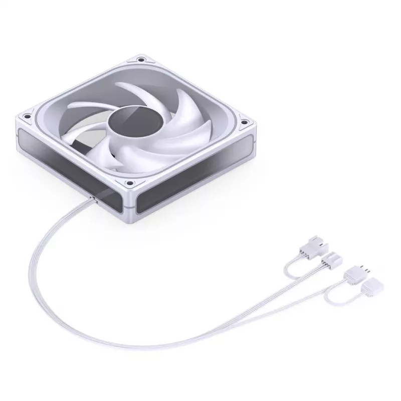 120mm PWM ARGB-koelventilator Jonsbo ZA-120 wit — model ZA-120W, PWM-regeling, ARGB-verlichting