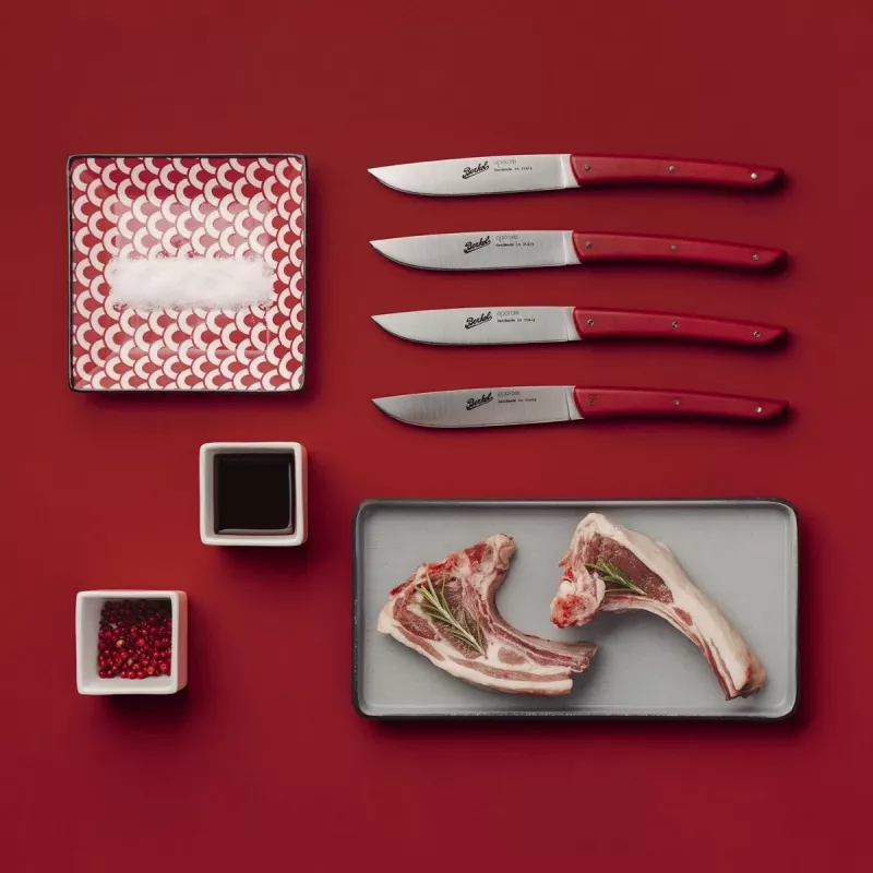 Berkel steakmessen set 4-delig kleur rood