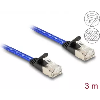 Netwerkkabel DeLOCK RJ45 plat Cat.6A 3 m blauw