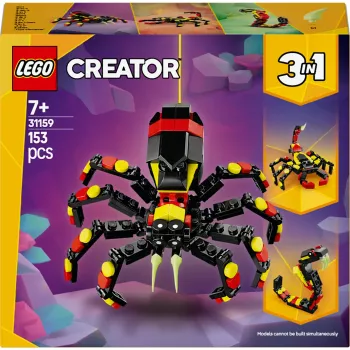 LEGO Creator 3-in-1 bouwbaar spinnenmodel 31159 — 153 onderdelen, leeftijd 7+, 110×150×50 mm