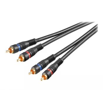 Wentronic Goobay - audiokabel - composite audio - RCA (m) naar RCA (m) - 1,5 m - dubbel afgeschermde coaxkabel - zwart (50032)