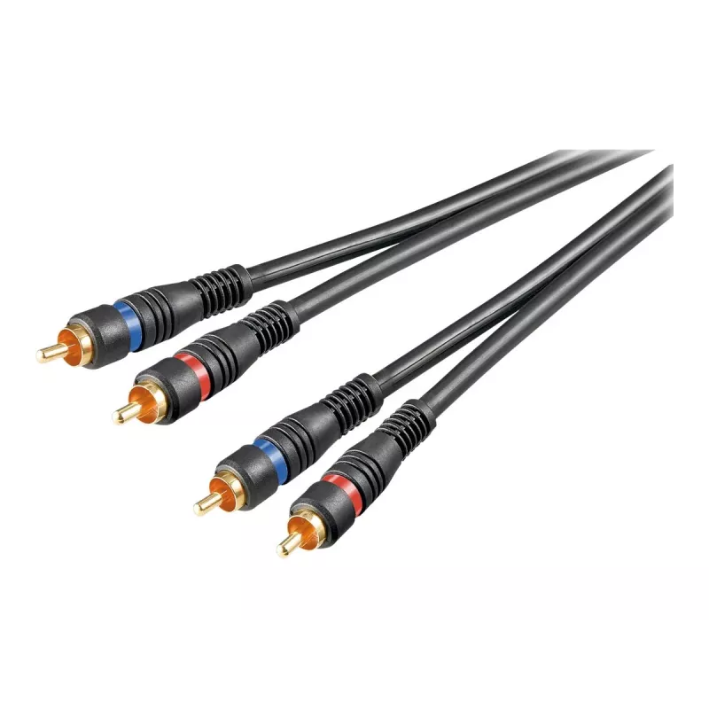 Wentronic Goobay - audiokabel - composite audio - RCA (m) naar RCA (m) - 1,5 m - dubbel afgeschermde coaxkabel - zwart (50032)