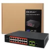Ethernet PoE-switch QOLTEC 16x RJ45, 2x RJ45 uplink, 1x SFP (MPN 52291)