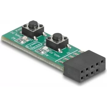 DELOCK pc-frontpaneel schakelmodule met power- en resetknoppen
