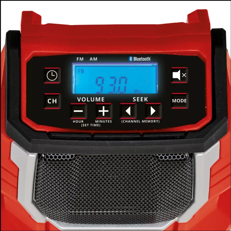 TC-RA 18 Li BT - Solo, bouwradio rood/zwart, Bluetooth, zonder accu en oplader