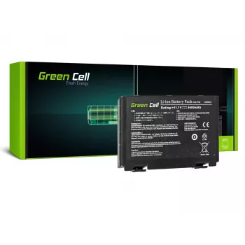 Batterij Green Cell AS01 voor ASUS K40 K50 K60 K70 X70, Li-Ion 10,8 V 4400 mAh, 6 cellen, zwart