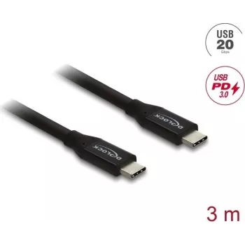USB-coaxkabel DELOCK 20 Gbit/s met PD 3.0 60 W (model 81708)