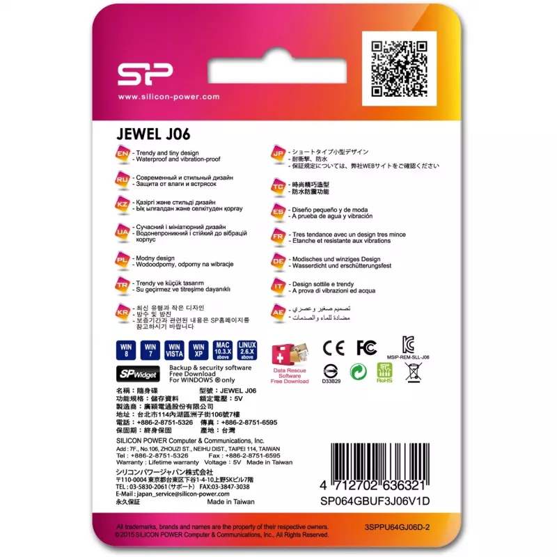 Silicon Power Jewel J06 SP064GBUF3J06V1D 64 GB USB-stick, USB 3.2 Gen 1 (USB 3.0), donkerblauw