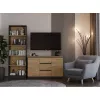 Ladekast Topeshop 2D3S ANT/ART BA KPL — antraciet en eiken, 3 lades, frame van spaanplaat
