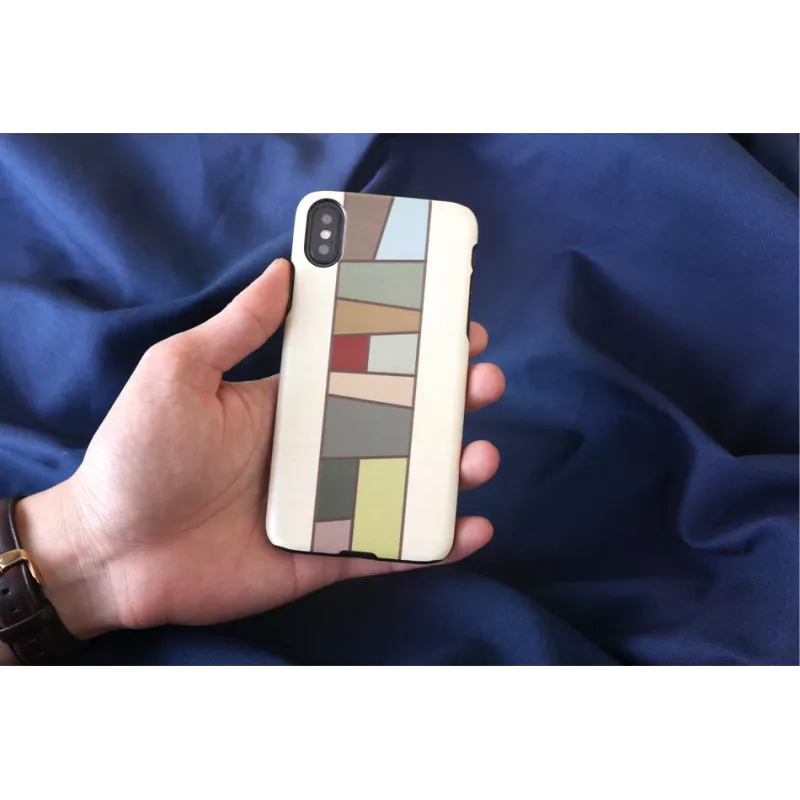 man and wood smartphonehoesje voor iPhone X/XS — wit