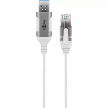 Goobay Ethernet-kabel USB-A 3.0 naar RJ45 slank 1 m – verbindt router, modem of (74377)