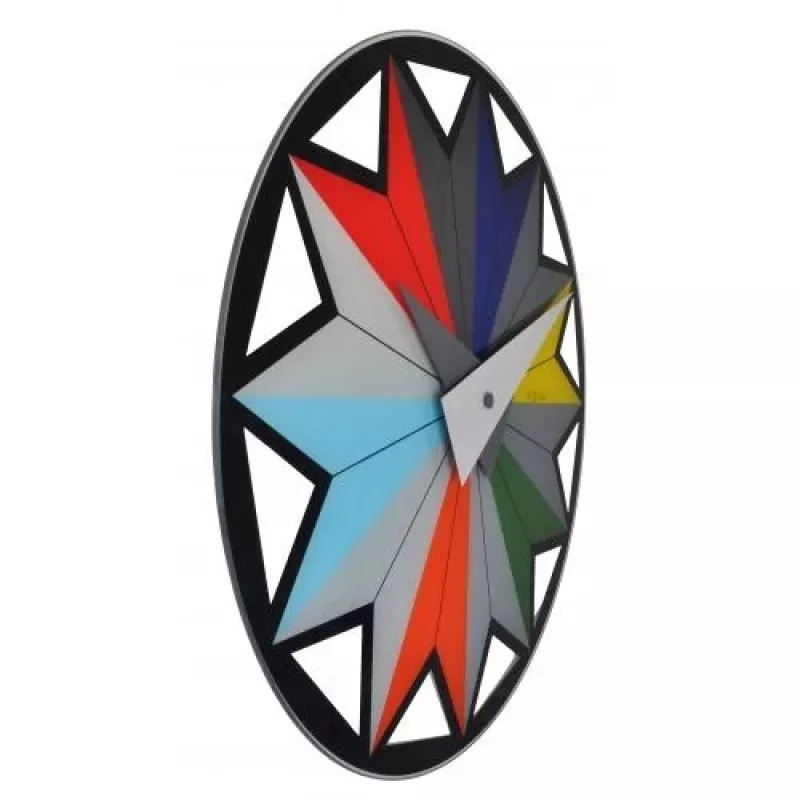 NeXtime klok 8163 Circus, Ø43 cm, wand, zwart/meerkleurig