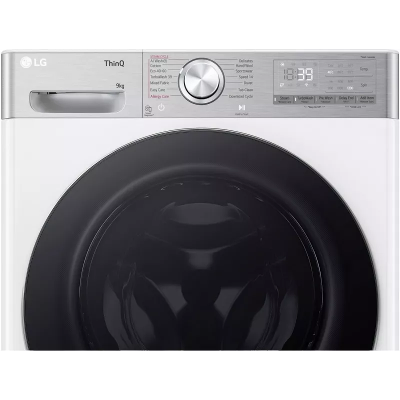 LG F2WR909P3W wasmachine, 9 kg, 47,5 cm, 1200 t/min