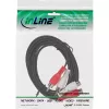 InLine audiokabel 2x RCA stekker / bus 20m, 2 x RCA, stekker, 2 x RCA, bus, 20 m, zwart