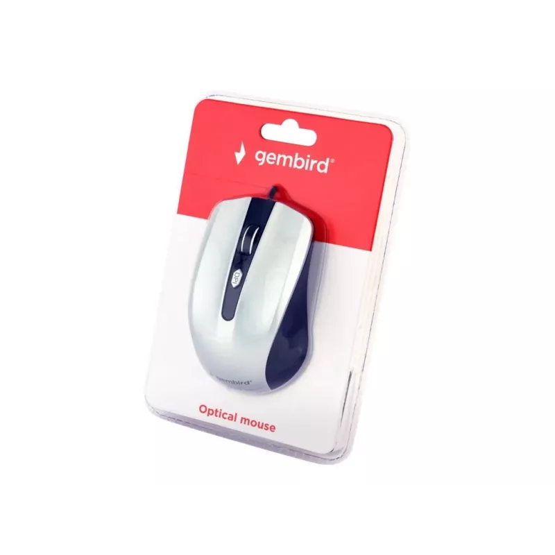 Bedrade dubbelhandige optische muis GEMBIRD MUS-4B-01-BS, USB Type-A, 1200 DPI, 4 knoppen, zwart/zilver